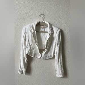 Free People White Cropped Cover Up